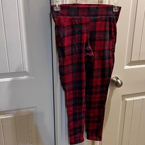 Torrid Red and Navy Plaid Leggings